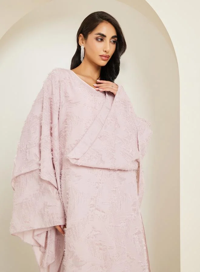 Amirah Women Lilac Textured Maxi Kaftan